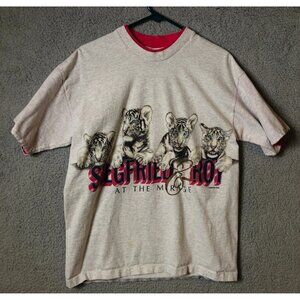 SIEGFRIED AND ROY White Tigers 1990s T-shirt Size S Mirage Casino Fair Condition